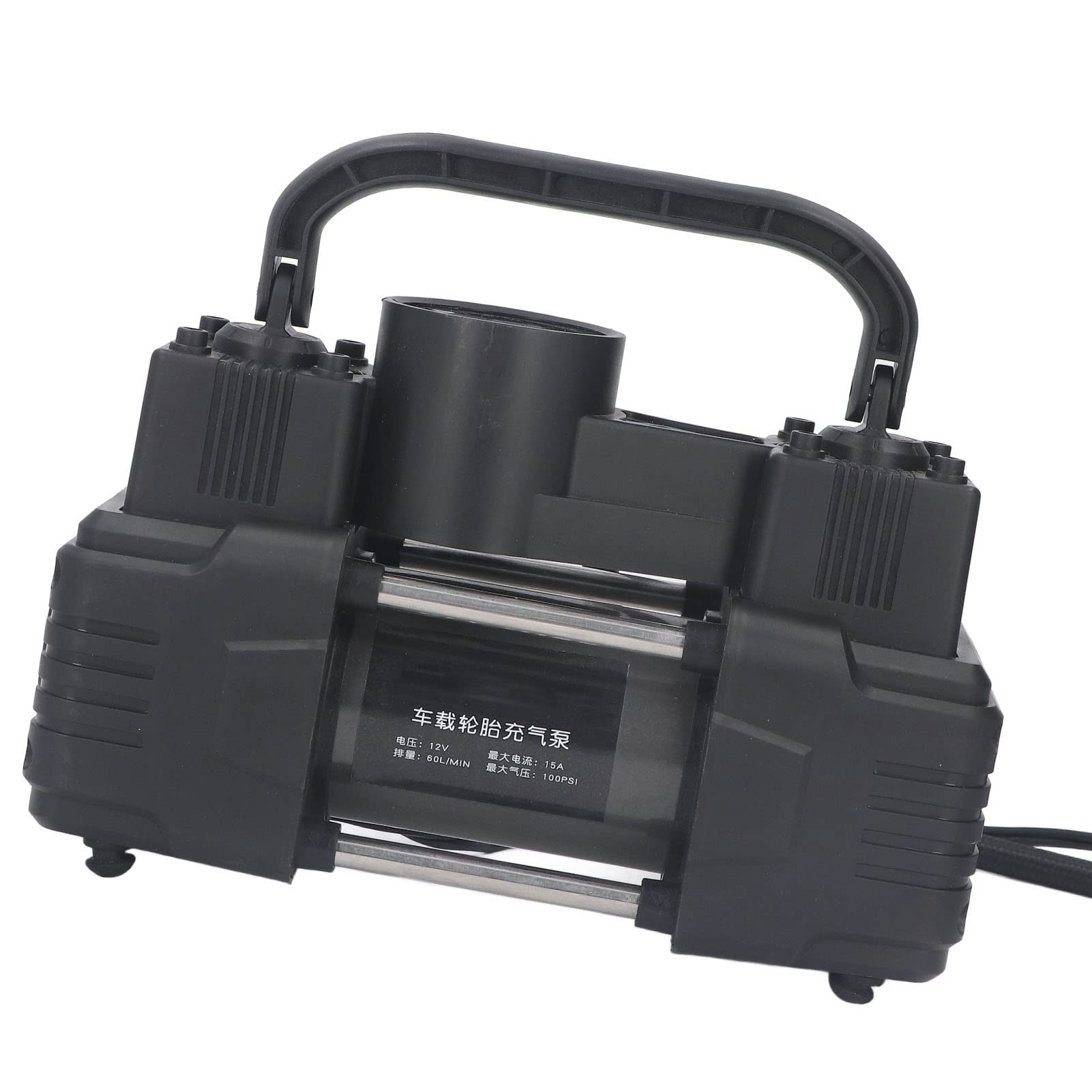 Bomba de Compresor de Aire Portátil de 12V con Luz LED, Inflador de Neumáticos de Doble Cilindro de 100PSI para Camiones, Vehículos Recreativos, Automóviles, Material ABS