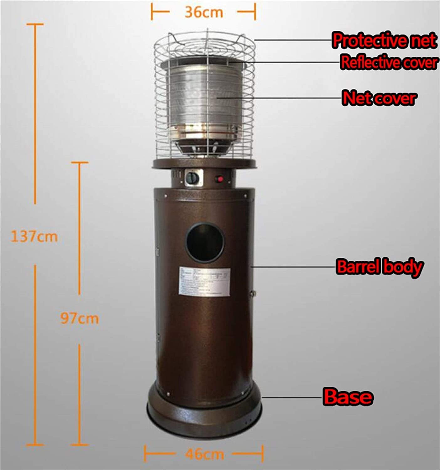 Riscaldatori da patio Riscaldatore da patio per esterni Riscaldatore da patio indipendente 5-11kW Lampada di calore portatile per esterni in acciaio inossidabile Riscaldatori da esterno regolabili R