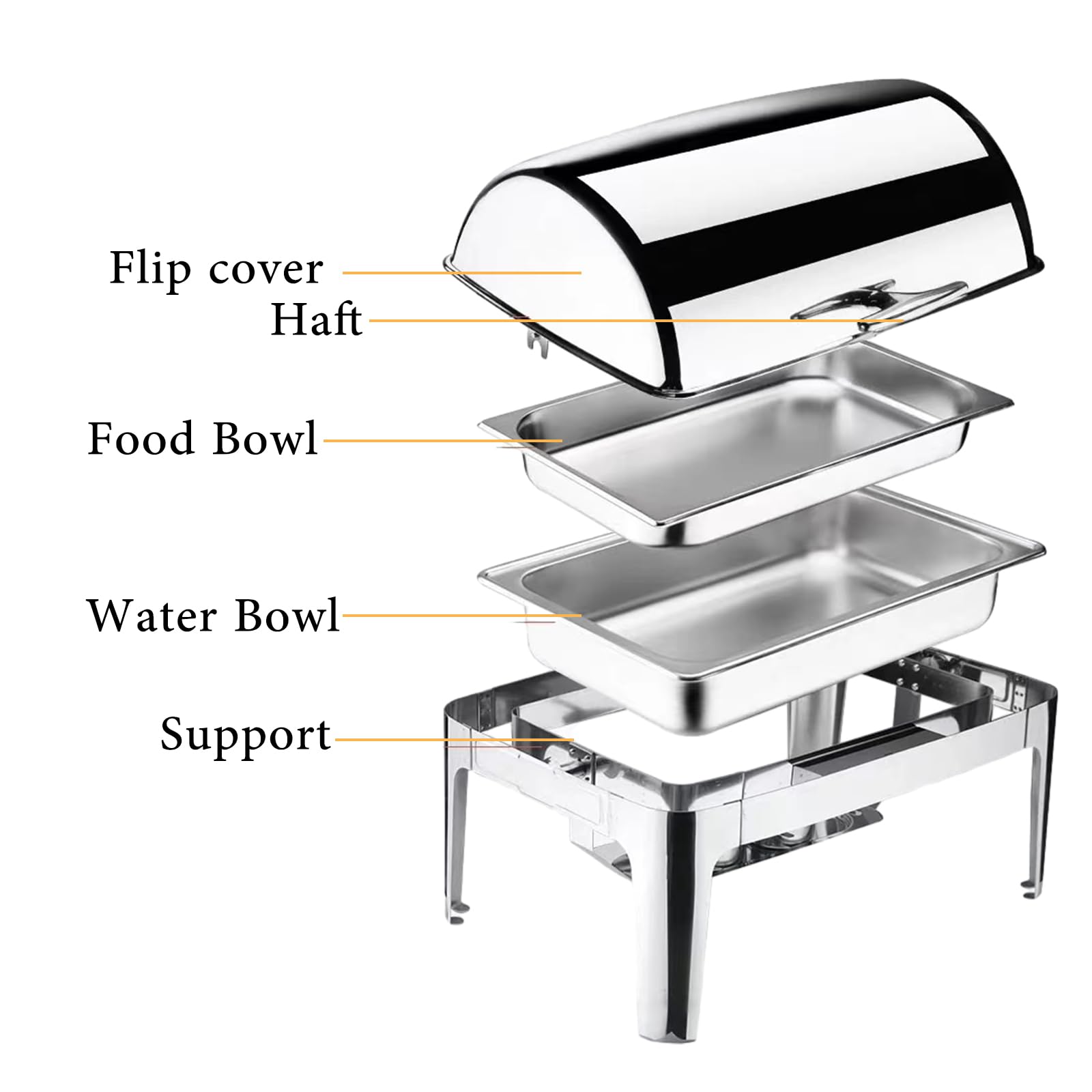 Set da buffet con riscaldatore isolante e vassoio superiore arrotolabile per matrimoni, feste, banchetti, ideale per catering e esposizione di cibo, durevole e facile da pulire
