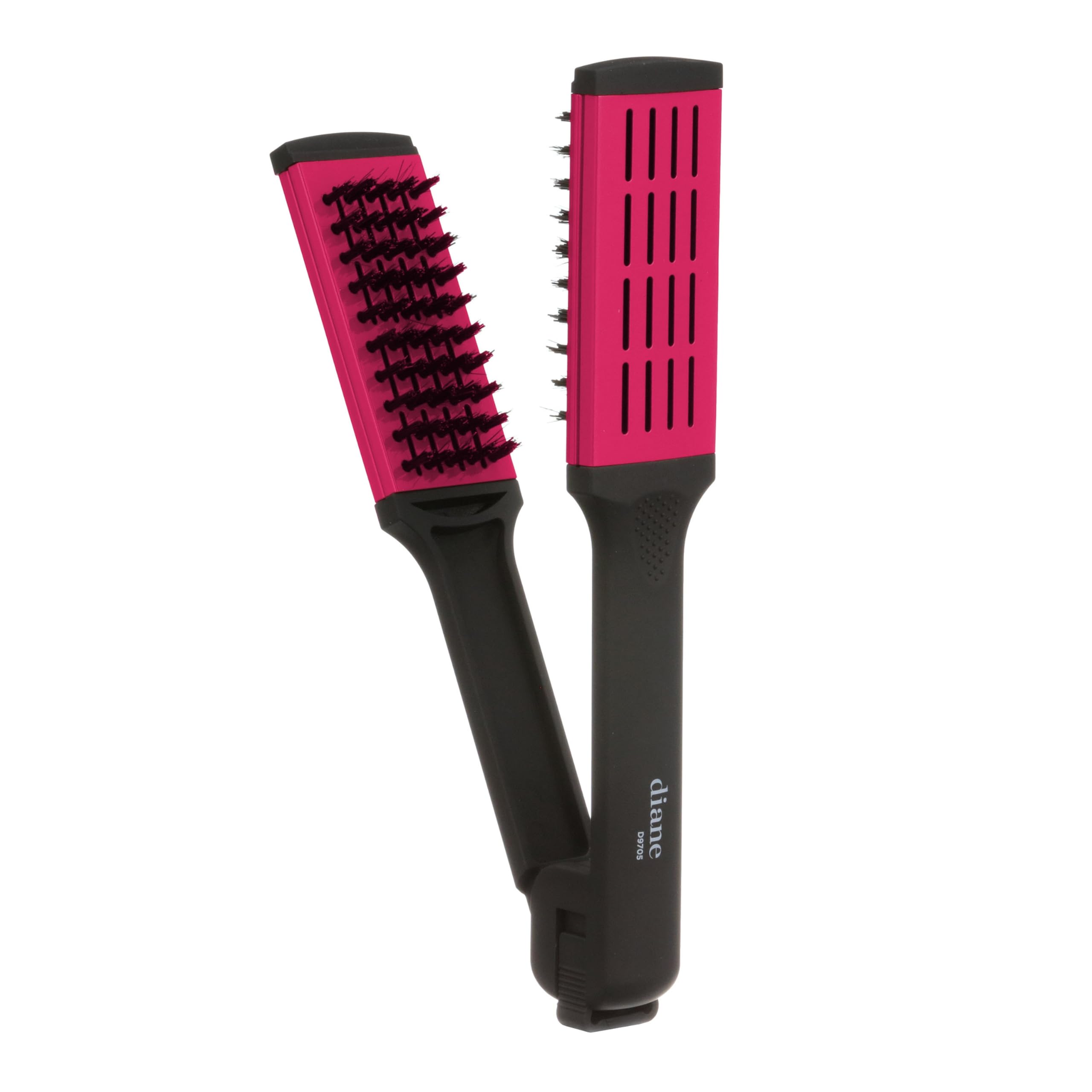 Diane Ceramic Double-Sided Straightening Hair Brush with Nylon Bristles Black
