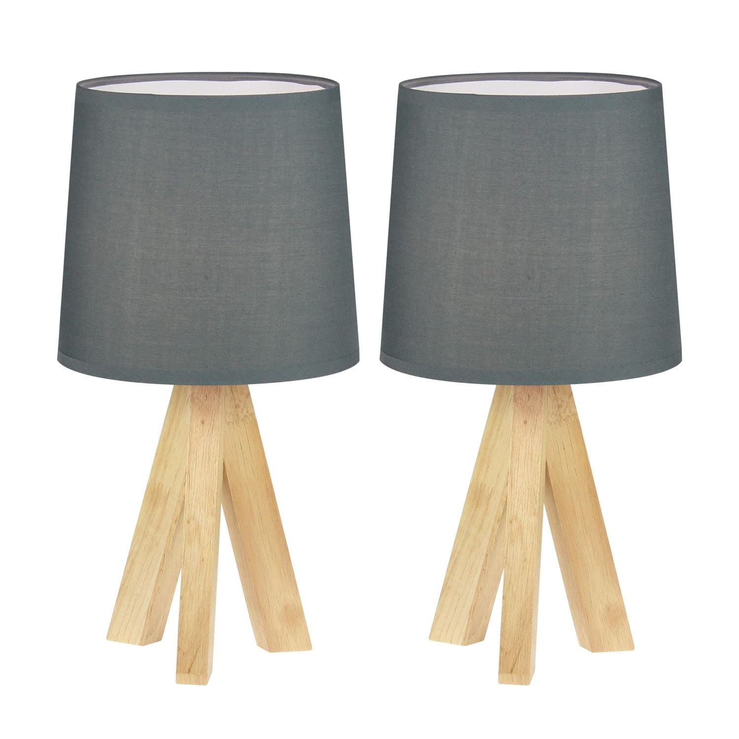 First Choice Lighting Set Of 2 Hubert Natural Wooden Tripod Lamps from B&Q
