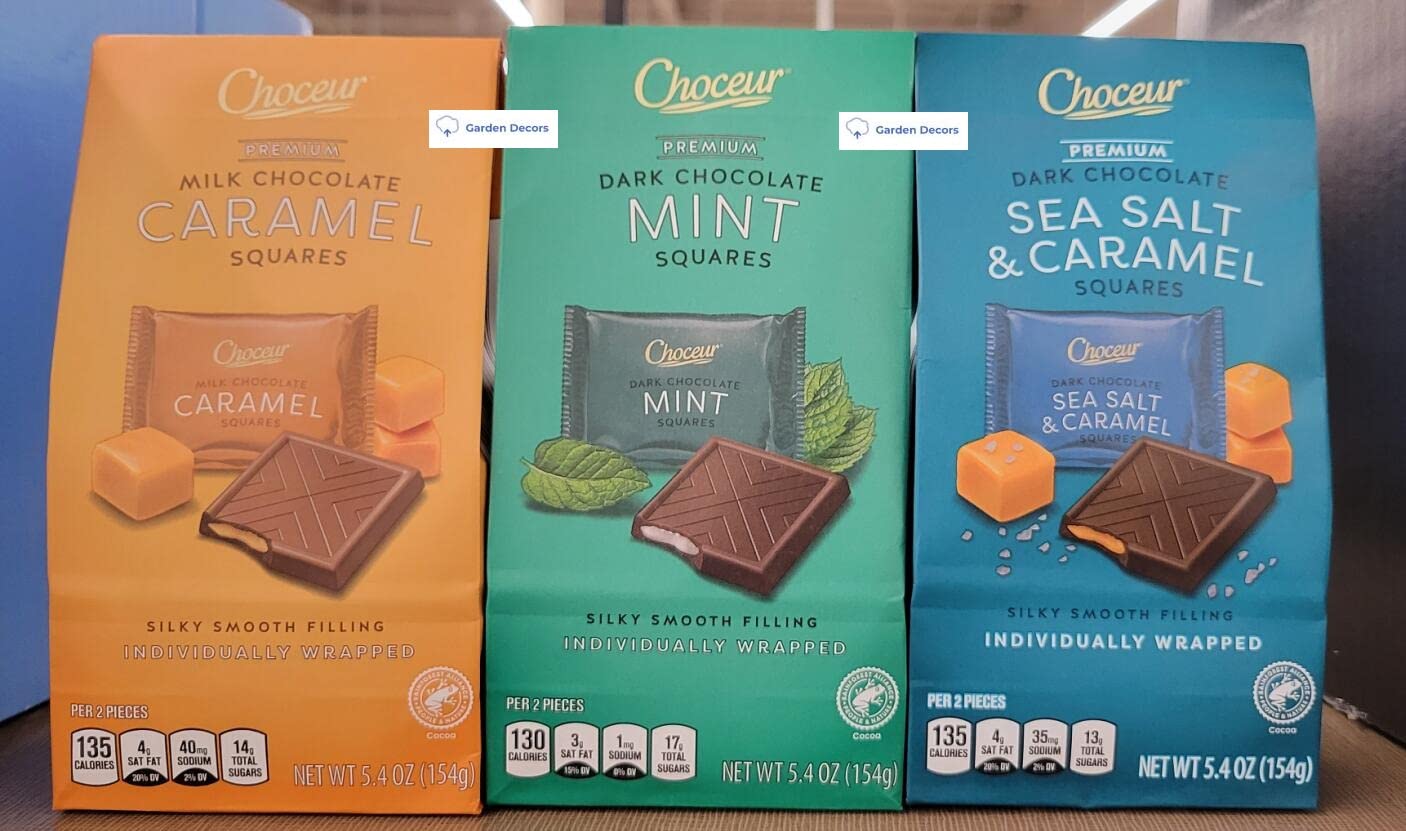 Choceur Premium Assorted Filled Chocolate Squares, Caramel