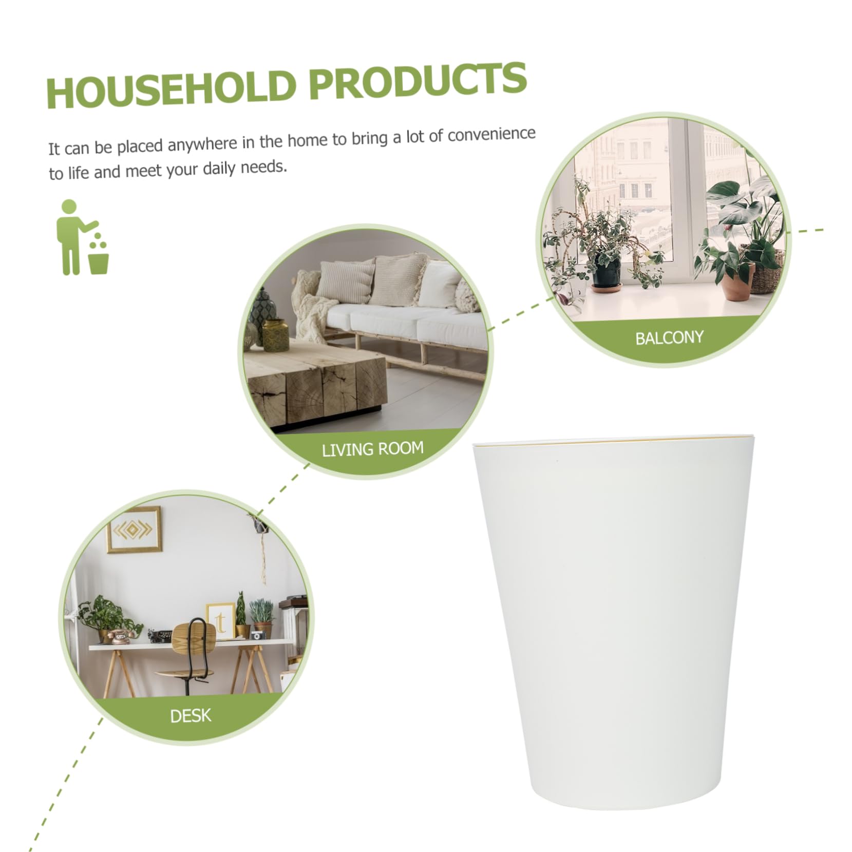 MAGICLULU Waste Basket Trash Can Garbage Recycling Containers Waste Container Round Trash Can for Bathroom Use