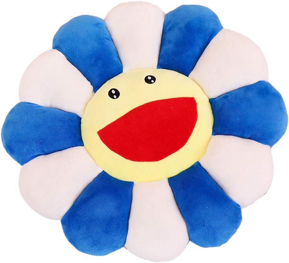 zuoshini Flower Plush Pillow, Sunflower Murakami Pillow Soft & Comfortable Sunflower Smiley Cushion Colorful Sun Flower Plush Home Bedroom Shop Restaurant Decor 16.5 inch