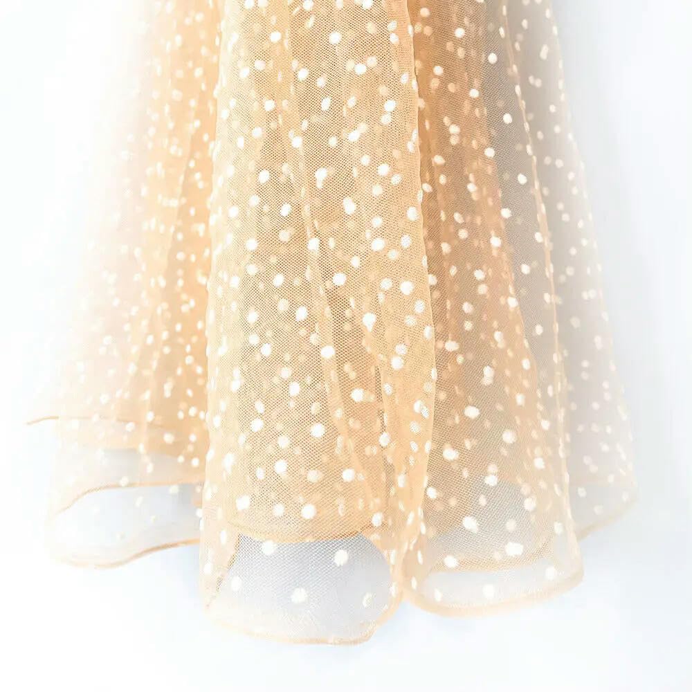 45 * 155CM Polka Dot Tulle Spotted Mesh Net Soft Stretch Fabric for DIY Handmade Doll Craft Sewing Apparel Dress