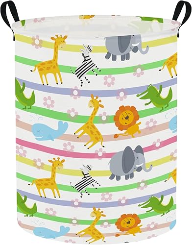 Miniatura 8 de Cesta de lavandería para bebés y niños, bonito contenedor de almacenamiento impermeable, organizador de ropa apto para niños, caja de juguetes