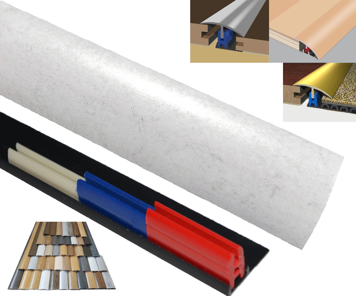 White Slate Door & Floor Threshold 38mm x 90cm Multi Purpose Adhesive Easyclip