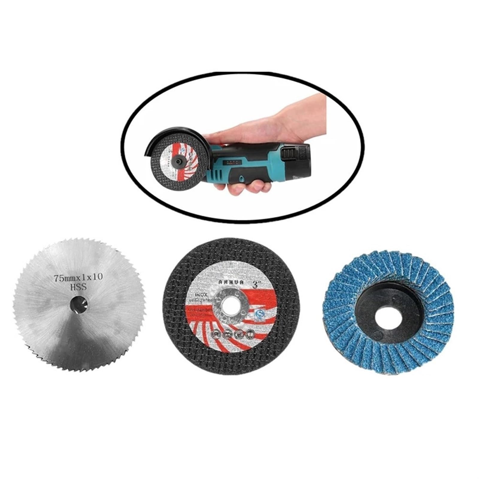 Tarcze Polerskie, Tarcze Listkowe 75 Mm Tarcza Tnąca Drewno Metalowe Brzeszczoty Do Pił Tarczowych Płaskie Ściernice Listkowe Podkładki Szlifierskie/Cutting Disc