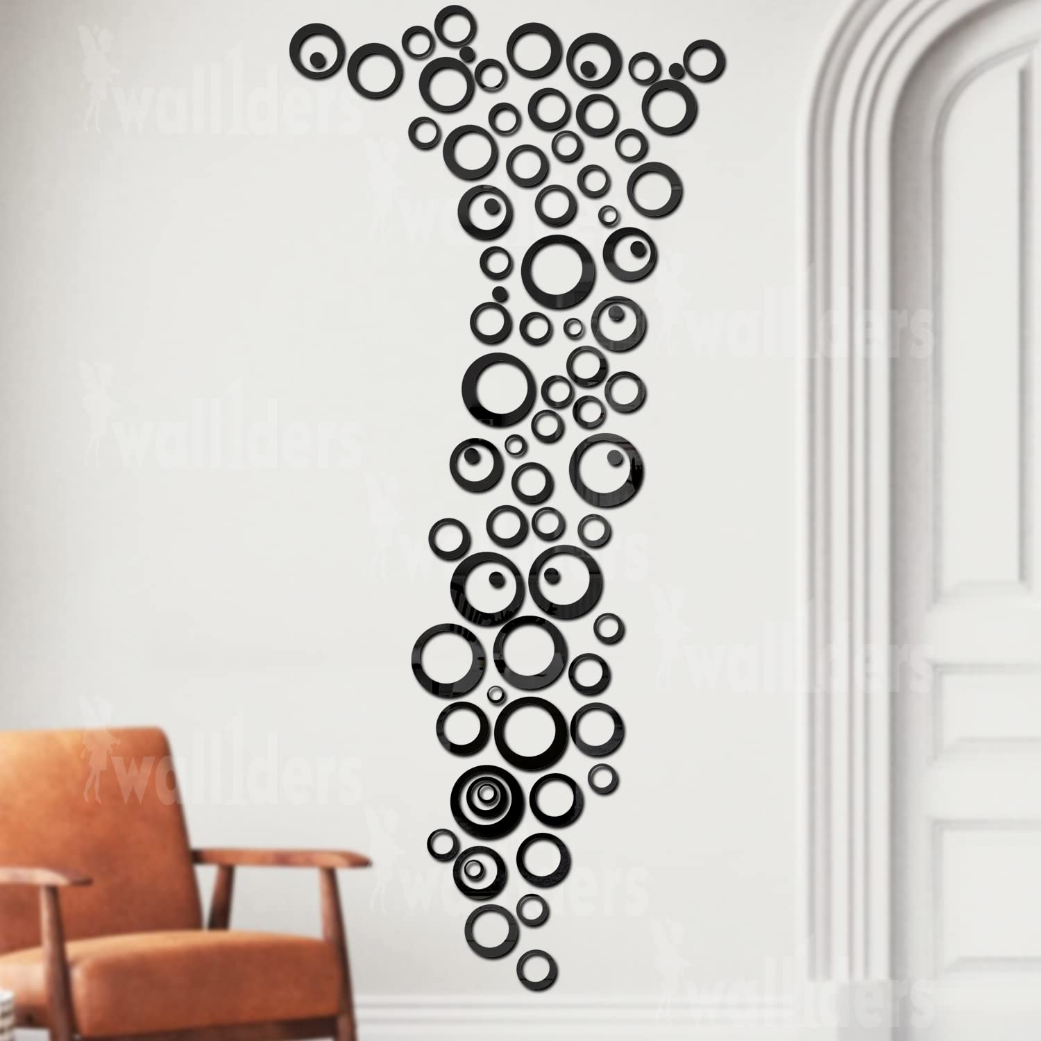 Wall1ders 70 Rings and Dots Mirror Stickers for Wall, Acrylic Mirror Wall Decor Sticker, Wall Mirror Stickers, Acrylic Stickers, Wall Stickers for Hall Room, Bed Room, Kitchen. (Black) (B09T3K4CNP) Amazon Price History, Amazon Price Tracker