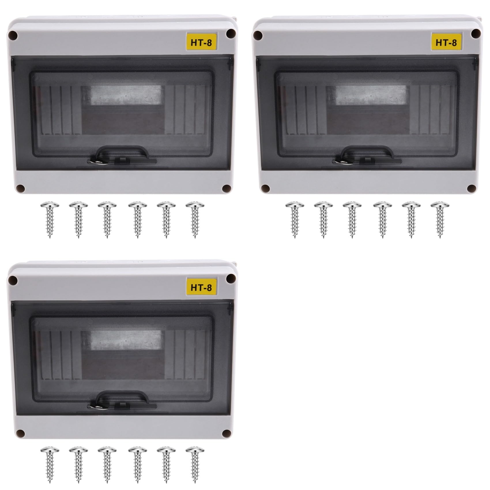 Jnchdghwa As Shown 3X Ht-8 Way Ip65 Mcb Breaker Box Distribution Protection Box Abs Power Electronic Din Rail Enclosure For Circuit Breaker