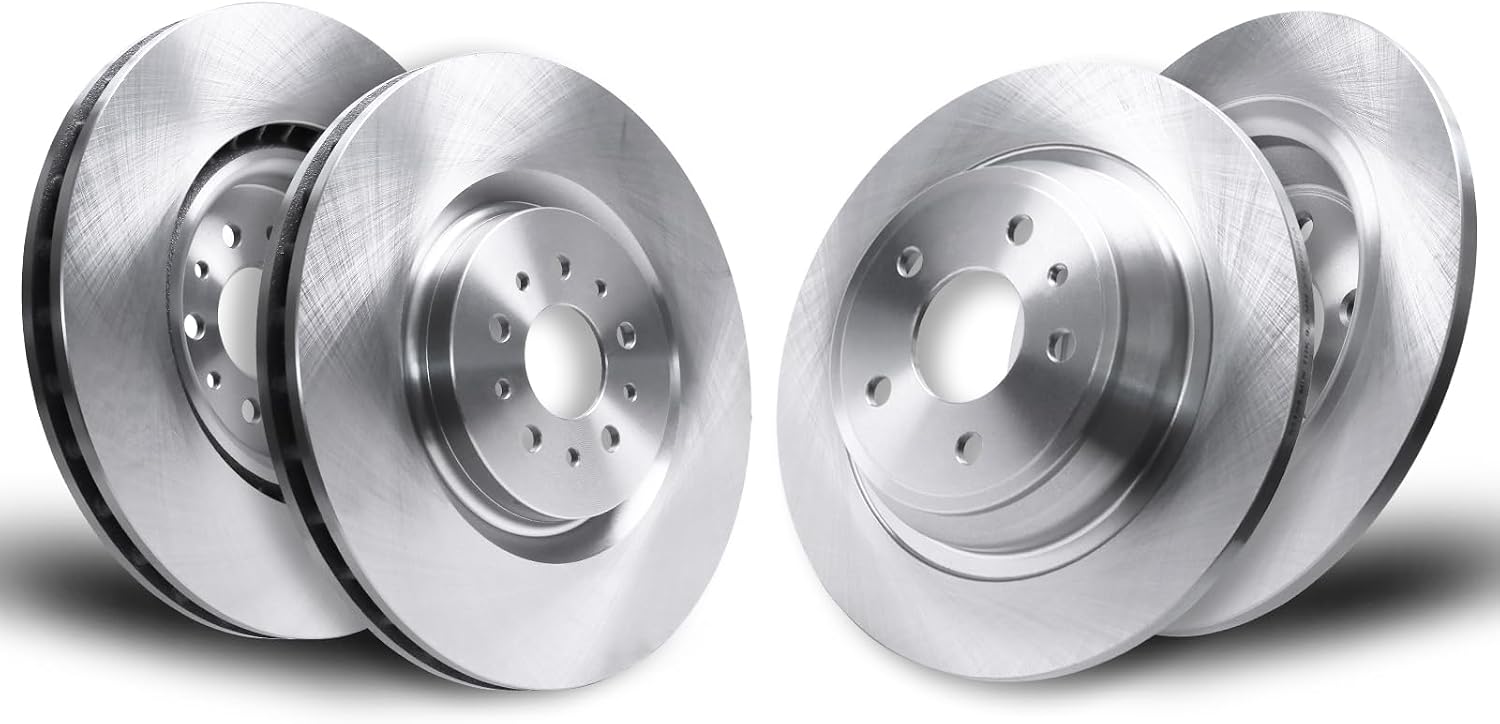 Front & Rear Disc Brake Rotors for Lincoln MKZ 2013 2014 2015 2016 MKZ Hybrid Models Only for Ford Fusion Exc. Energi Sport Models 2013-2019 Replace# 54196