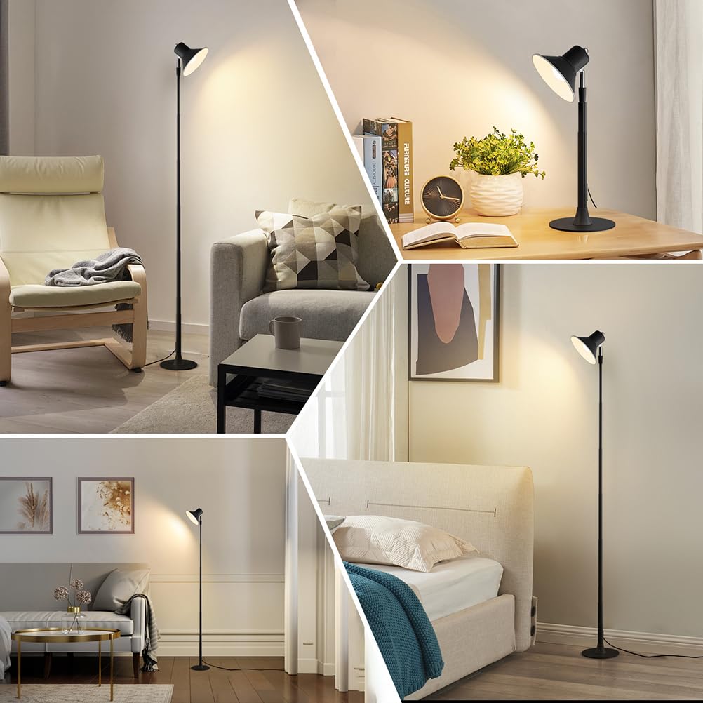 AoLa LED Tischlampe Höhenverstellbar, Standleuchte mit USB Stecker und Kabel Verstellbare Tischleuchte Dimmbare mit Schalter Teleskop Stehlampe Nachttischlampe für Schlafzimmer Arbeitszimmer Büro