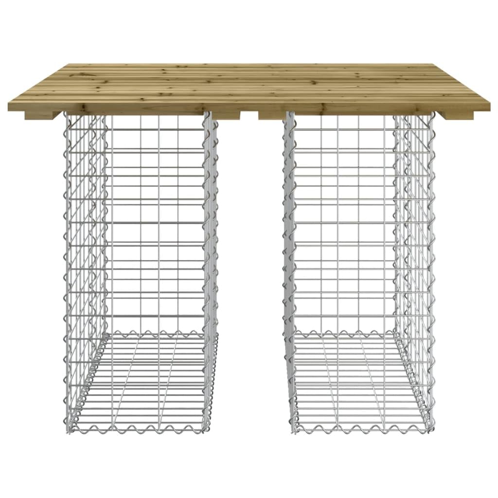Banco jardín Cesta gaviones Madera Pino impregnada 100x102x72cm, Banco Jardin Exterior, Banco Terraza, Muebles De Exterior Jardin, Muebles De Terraza 834370