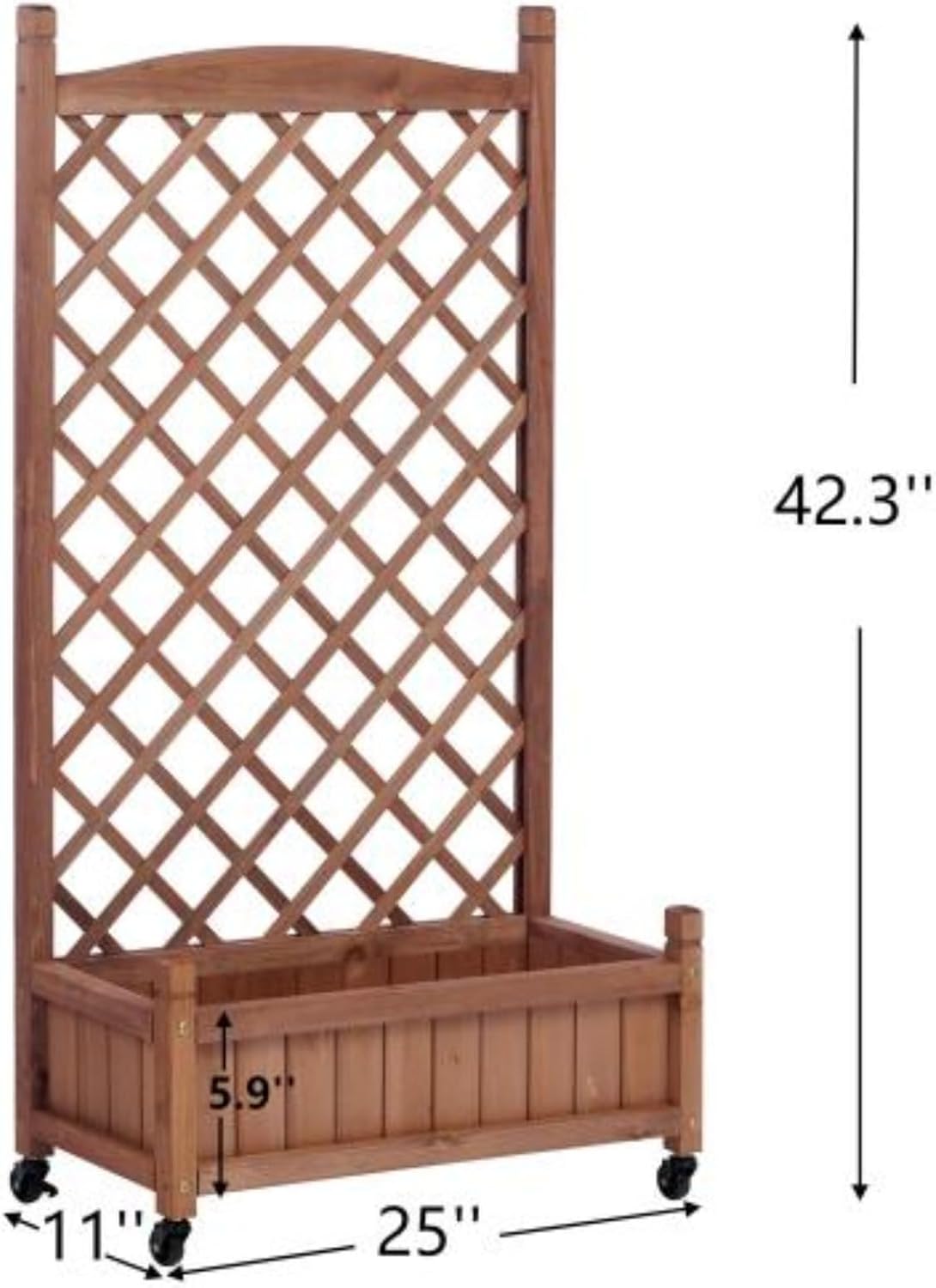 Garden Beds 2-Pack, Planter Stands with Trellis, Raised Beds, Outdoor Wooden Planters, Plant Stands with Climbing Frames