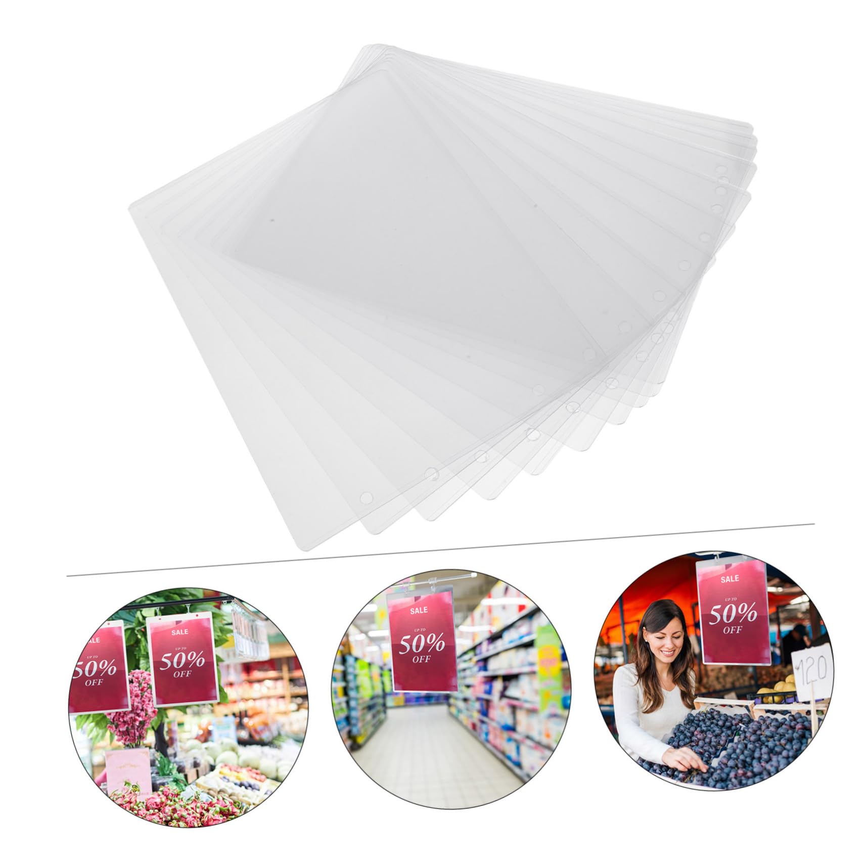 10 pièces Pochettes Transparentes Abs Protection Affichage Publicitaire Remplacement Facile
