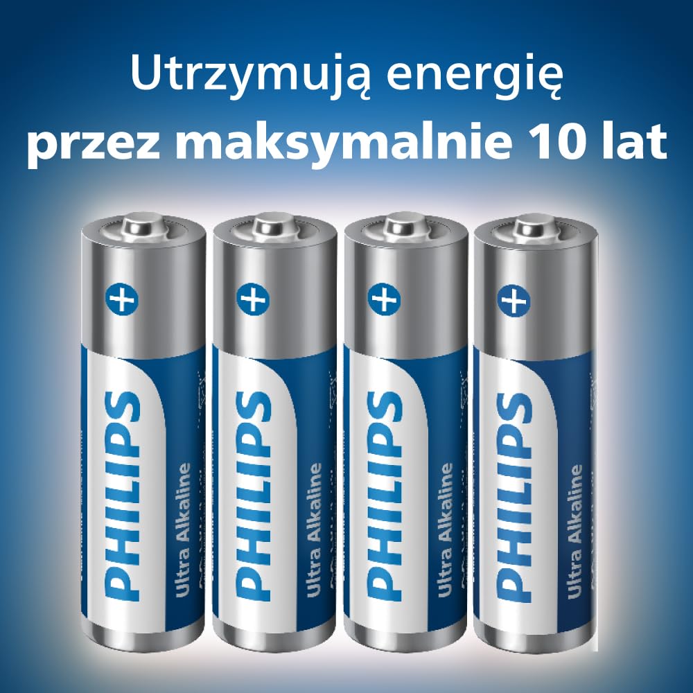 Philips Ultra AA Baterie alkaliczne o długiej żywotności, do pilotów, zabawek i zegarków, 40 sztuk