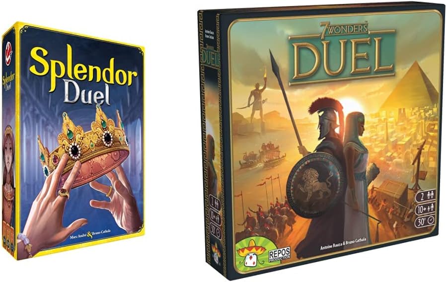 Space Cowboys | Splendor Duel | Board Game | Ages 10+ | 2 Players | 30 Minutes Playing Time, ASMSCSPL2P01EN & Repos Production UNBOX Now| 7 Wonders Duel | Board Game | Ages 10+ | 2 Players