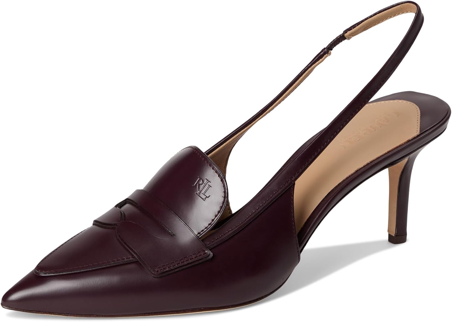 Lauren Ralph Lauren Womens Khloe Leather Slingback Loafers Pumps - Image 7