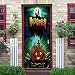 GSKBDQ 3D Türaufkleber Halloween Kürbiskopfbuchstaben Türtapete Selbstklebend Türposter 90X200Cm Fototapete Türfolie wasserdichte Abnehmbare PVC Türtapete Innentür Schlafzimmer Küche Bad Home Deko