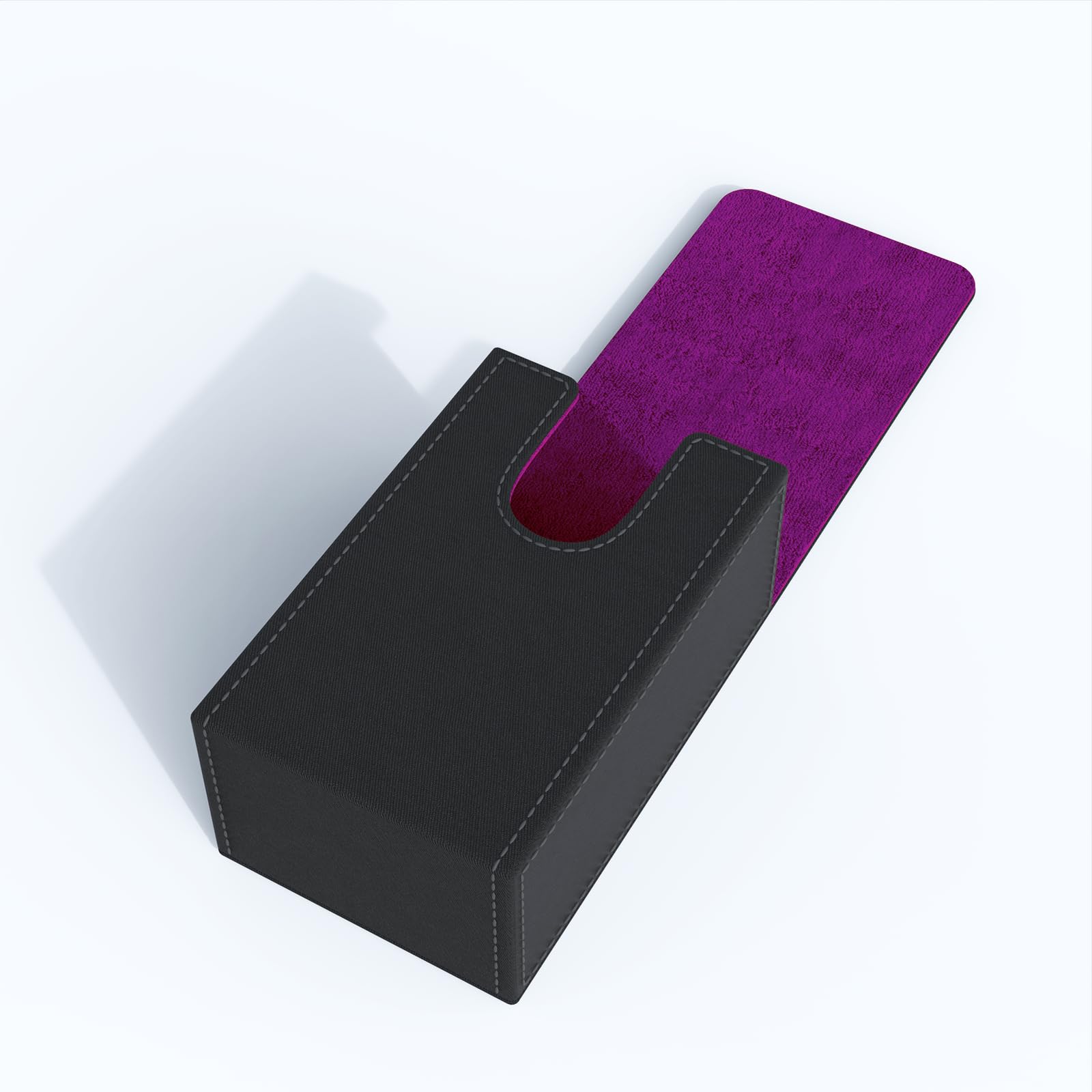 Boltquan Black Tarot Card Holder, Purple Interior, Fold-Top Box Case with Magnetic Lid, Fits Rider-Waite Deck - Image 2