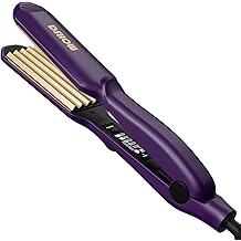 DSHOW Hair Crimper for Women - Crimping Iron with Titanium Ceramic Plates, 5 Adjustable Temps (140C-220C), Volumizing Crimper for 80s Fluffy Hairstyle, Auto Shut-Off, Dual Voltage Styling Tool