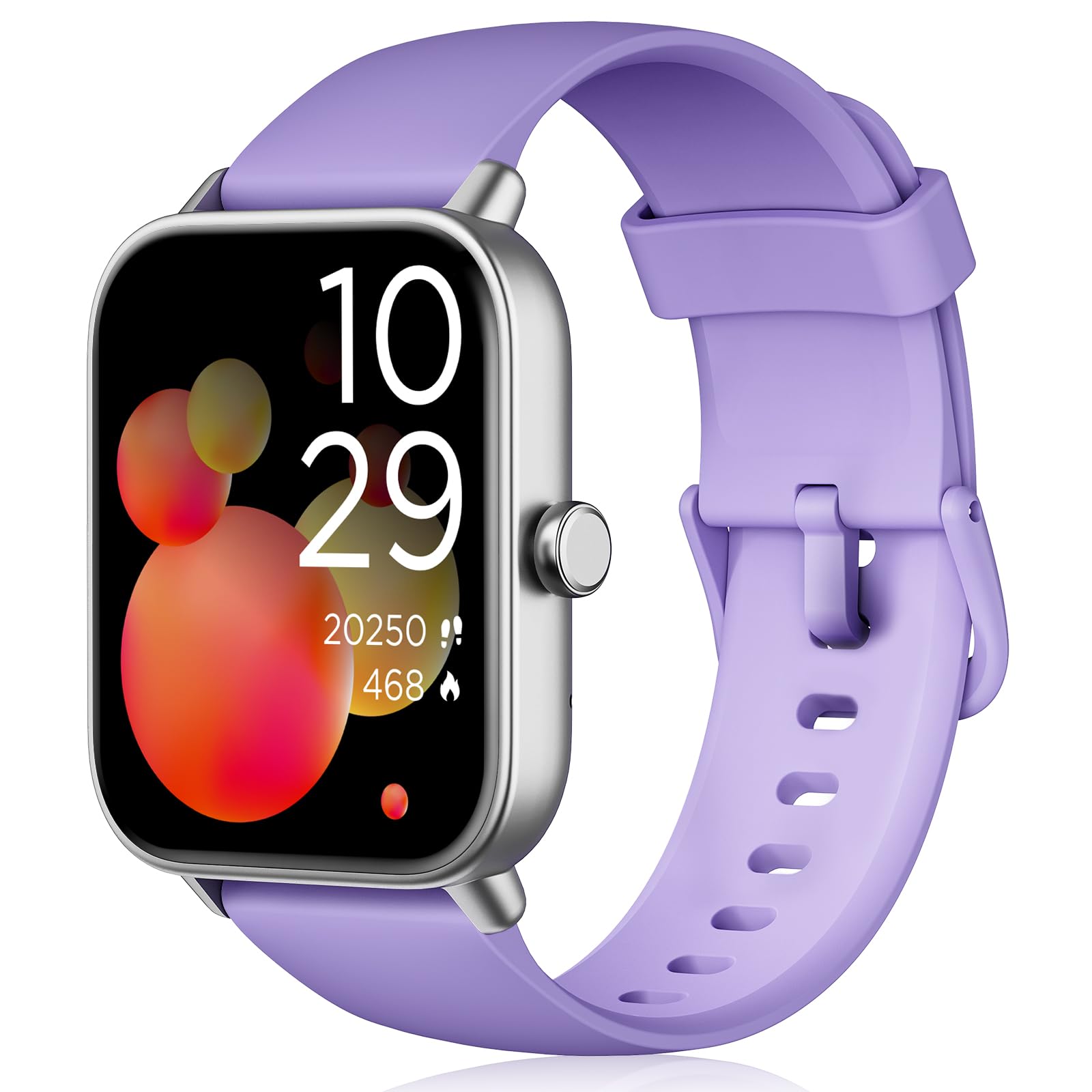 Smartwatch Uomo Donna Rispondi/Effettua Chiamate, 1.8" Orologio Alexa Integrata, SpO2/Frequenza Cardiaca/Sonno/Stress, 100+ Sports, Contacalorie/Passi, IP68 Smart Watch per Android/iOS (Viola, 1.8)