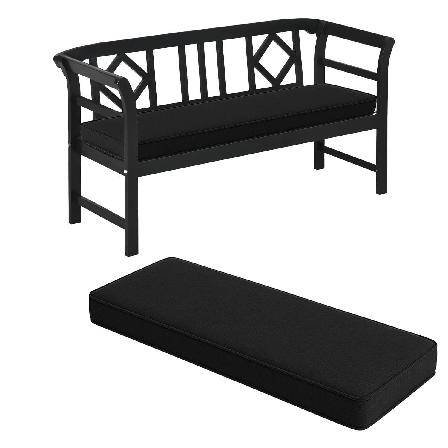 Coussin pour banc de jardin 160 x 60 x 3 cm antidérapant et lavable