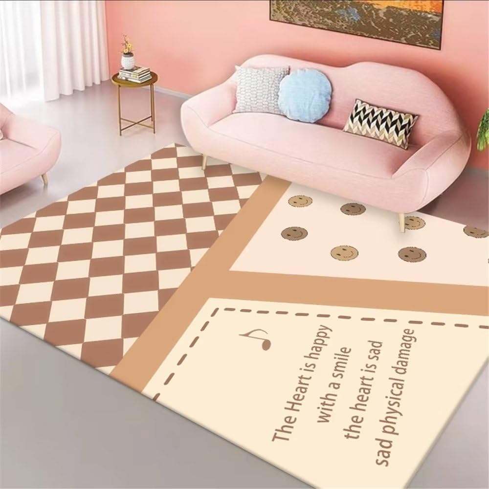 Tapis de chambre garçon marron 40x60 anti-bruit pour fauteuil de bureau étude