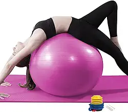 GODREAM Bola Pilates, Bola Fisioterapia, Bola Suiça, 55 cm, 65 cm, 75 cm, Anti estouro, Suporta até 300kg, Ideal para Gestante, Ginastica, Yoga, Academia e Pilates em casa, com Bomba