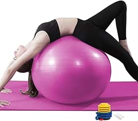 Bola Pilates, Bola Fisioterapia, Bola Suiça, 55 cm, 65 cm, 75 cm, Anti estouro, Suporta até 300kg, Ideal para Gestante, Ginastica, Yoga, Academia e Pilates em casa, com Bomba