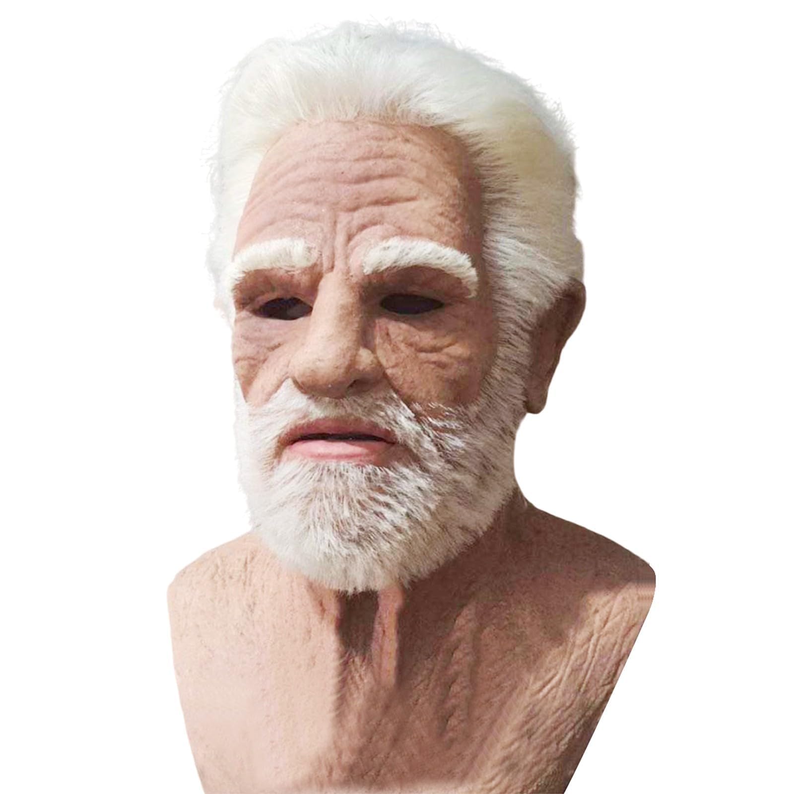 ASTP&FHHalloween Realistic Old Man Latex Human Head Masks Soft Wrinkle Face Headgear Halloween Costume Cosplay Mask