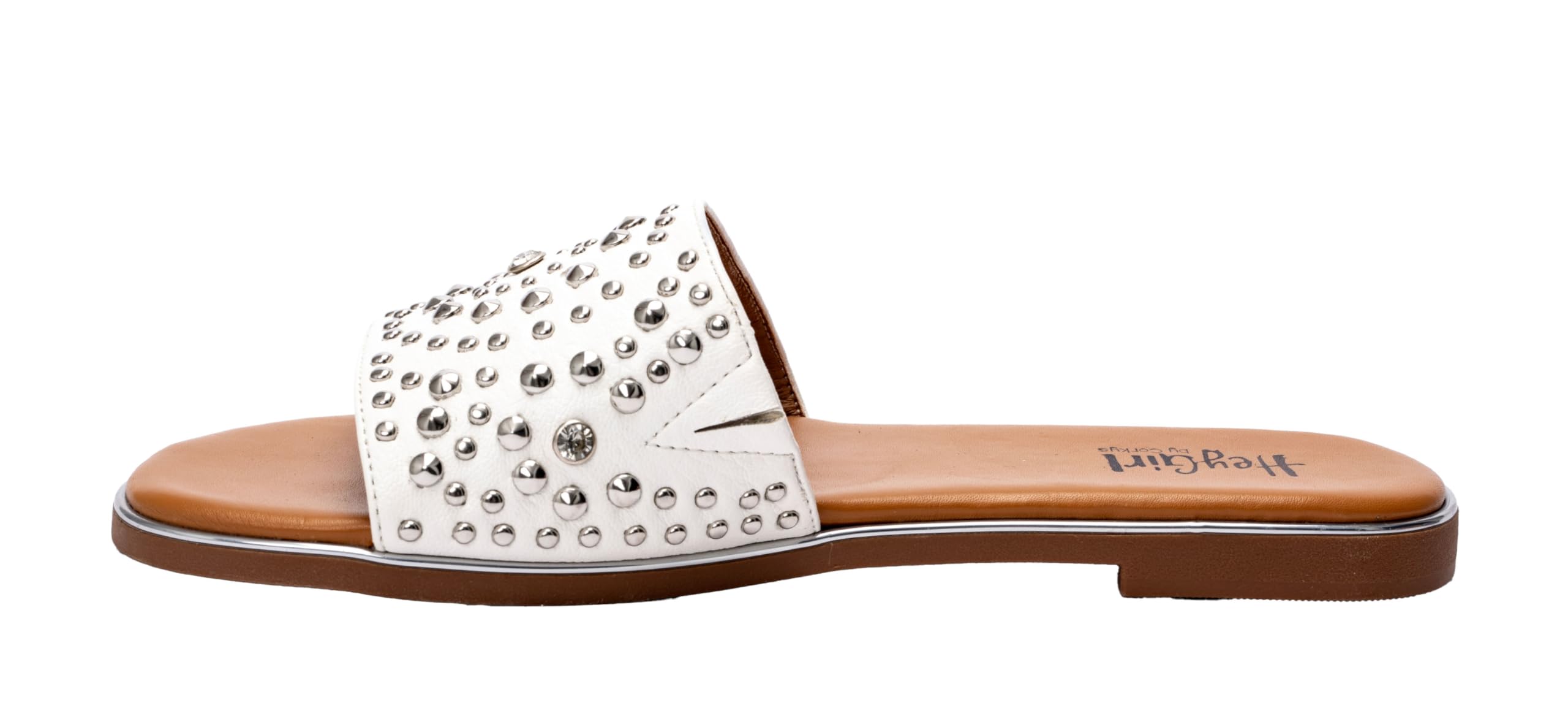 Corkys Footwear Hey Girl Womens Bail Money Sandal - Featuring a Studded Wide Strap With Elastic Gore, Metallic Rand Around the Bottom, and Cushioned