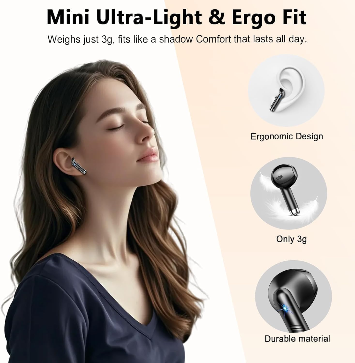 Drsaec Ecouteurs Bluetooth sans Fil 2026 avec APP, Écouteurs Bluetooth 5.4 Écouteurs sans Fil avec 4 ENC Réduction de Bruit Mic, IP7 Étanches Oreillette Bluetooth 56H Stéréo USB-C pour iOS/Android