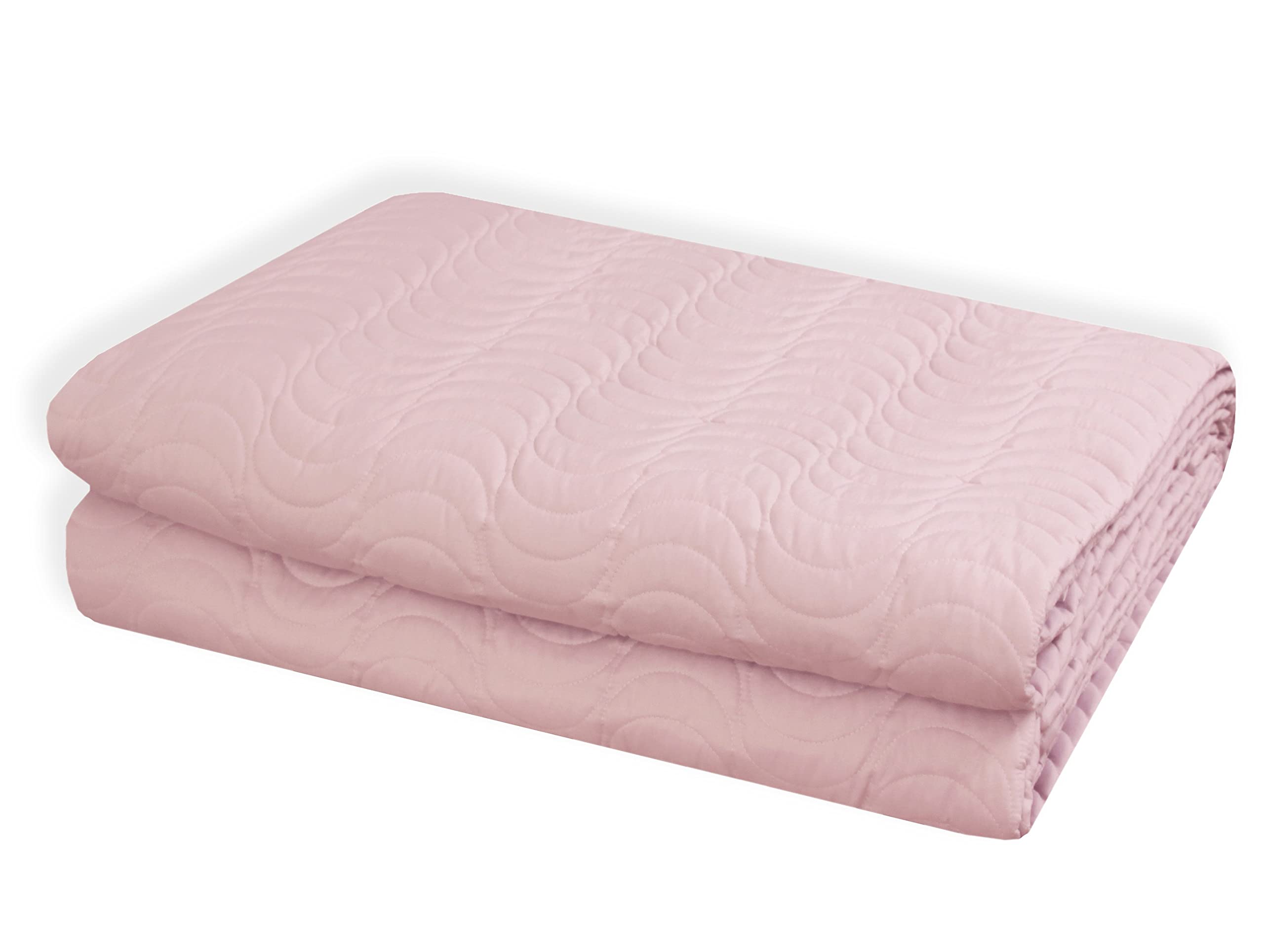 Laura Biagiotti Colcha primaveral para cama de matrimonio, 260 x 270 cm, colcha primaveral para cama de matrimonio de microfibra lisa, colcha acolchada de dos plazas rosa media luna