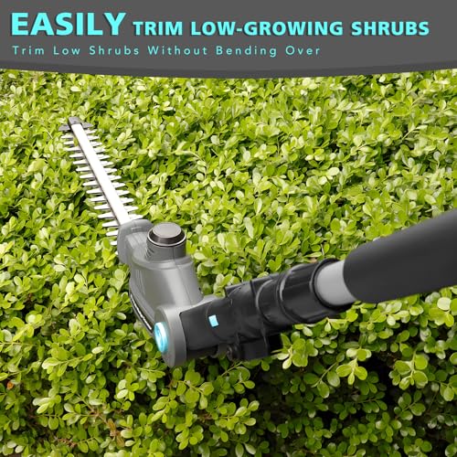 XSSIVE 20V Cordless Telescopic Pole Hedge Trimmer Long Reach Extendable Hedge Cutter - 1x 2.0AH Battery, Shoulder Strap, Fast Charger - for Hedges, Branches - Thumbnail 4
