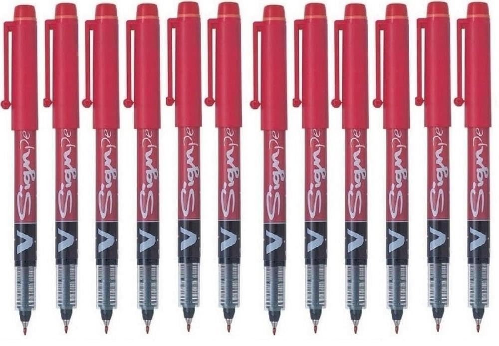 Pilot - V-Sign Pen - Punta De Fibra - Rojo - Punto Medio - (Caja 12 unidades)