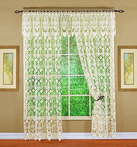 Today'S Curtain 3299 Medallion Macramé Tailored Valance 16",Ecru,48W X 16L thumb #7