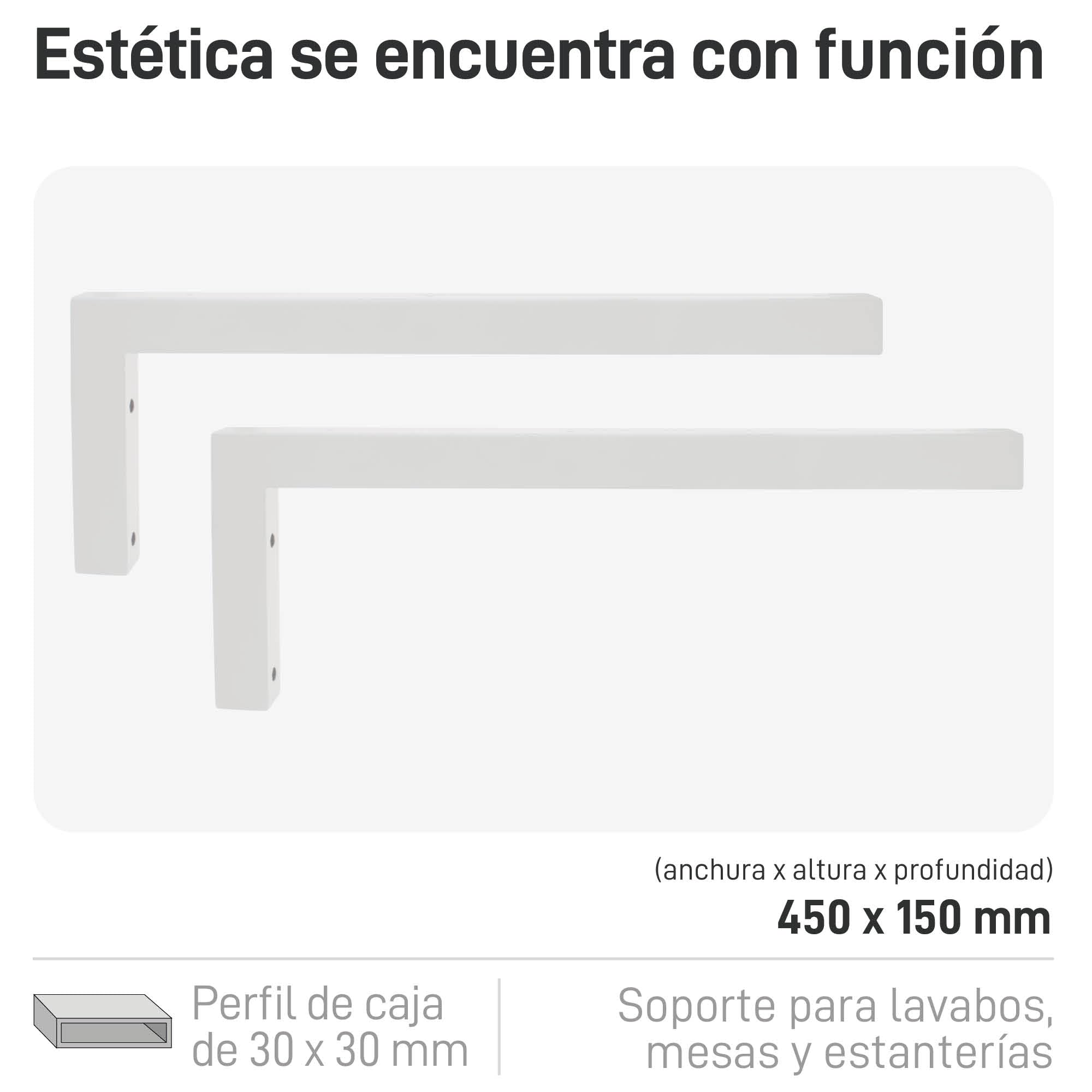 Kit Extension De Table Natural Goods Berlin - 2 Bras Support Jusqu'à 60 Cm, Profil Acier Noir, à Monter