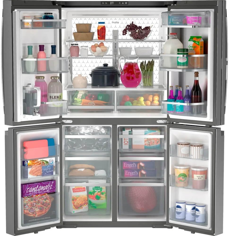 GE PAD28BYTFS 36 Inch Freestanding 4-Door French Door Smart Refrigerator with 28 cu. ft.