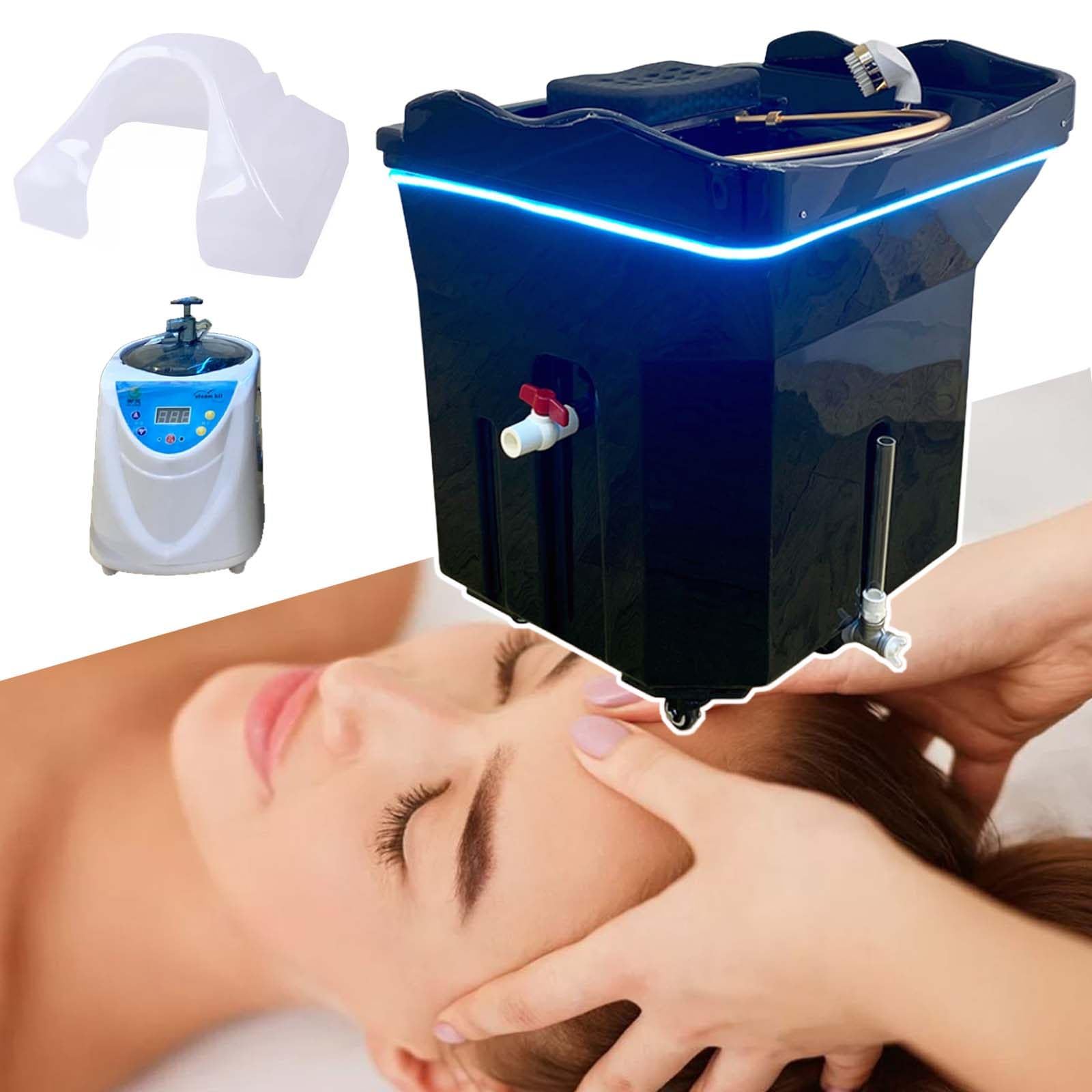 Salony Kosmetyczne, Regulowana Umywalka Do Mycia WłOsóW, WyposażEnie Do Spa, Wodospad Do Terapii śWiatłEm Zlewozmywak Spa Basin,2Set