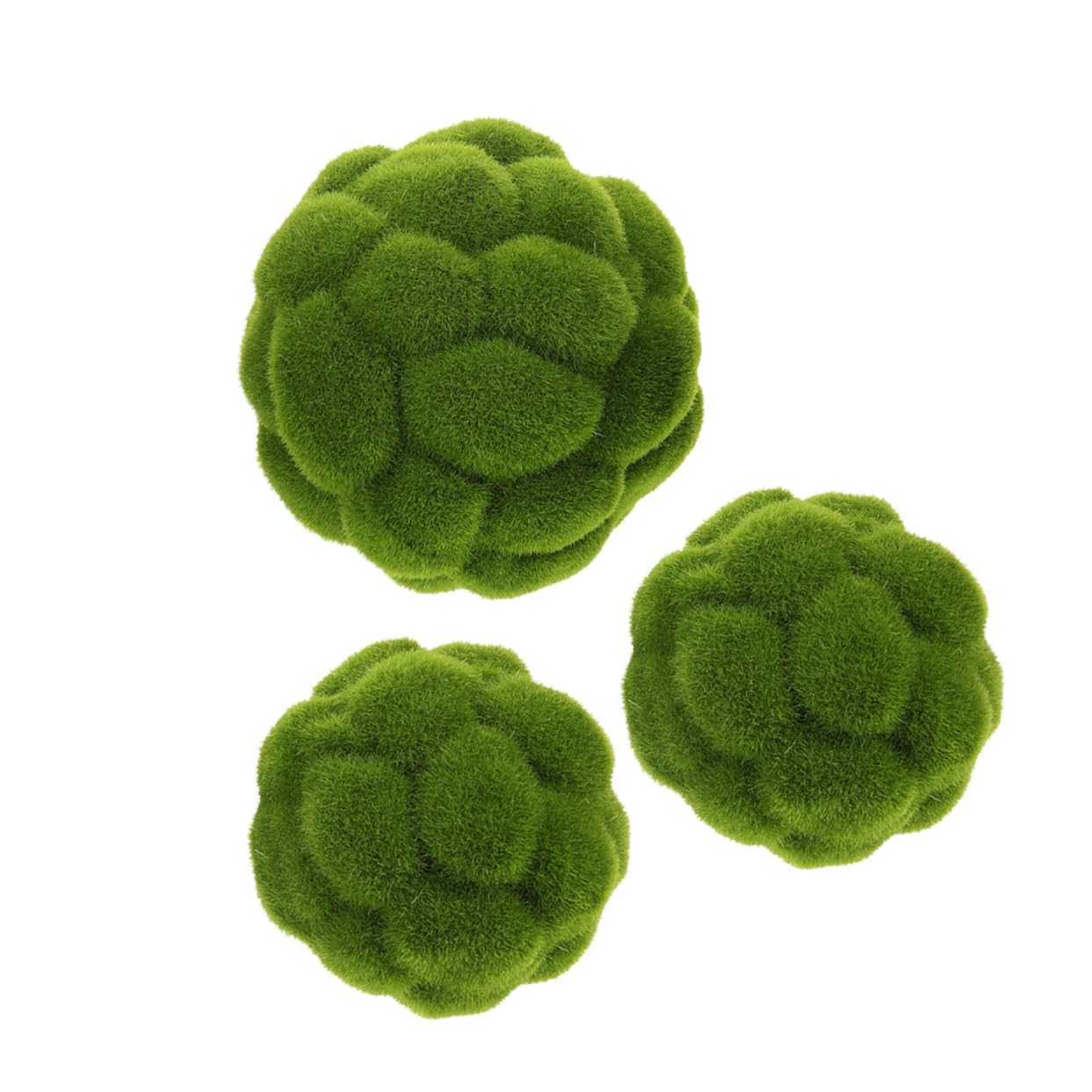 ABOOFAN 3 Bolas de Musgo Artificiales Verdes de Plástico, Aspecto Realista, Decoración Versátil para Escaparates, Techos y Arreglos Paisajísticos