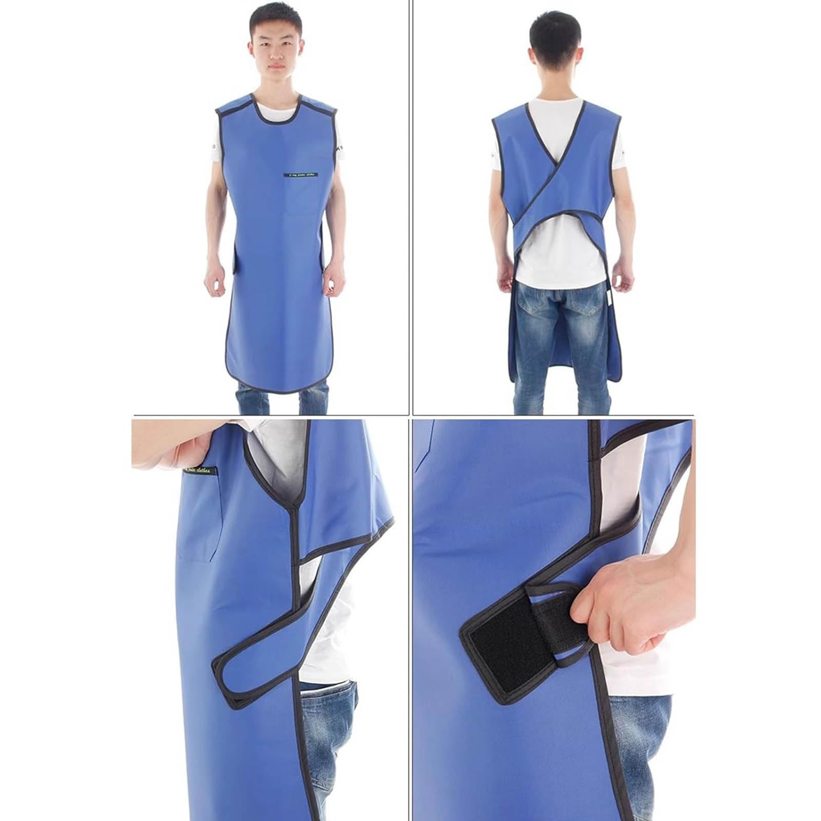 Delantal de plomo con protección equivalente a plomo de 0,35/0,5 mm, escudo de rayos X para uso dental y médico, diseño ligero para entornos sanitarios