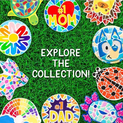 Image of Creative Roots Axolotl Stepping Stone Kit, 7-Inch Paintable Ceramic Stepping Stone, Includes 6 Acrylic Paints, Kids Crafts, Ages 8+