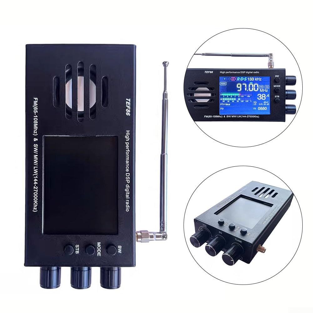 Tragbares Digitales Radio, TEF6686 FM (65–108 MHz) und SW/MW/LW (144–27000 kHz) DSP-Radioempfänger Tragbares Kurzwellenradio mit Batterie, 3,2-Zoll-LCD-Vollband-Radio, großer Lautspreche