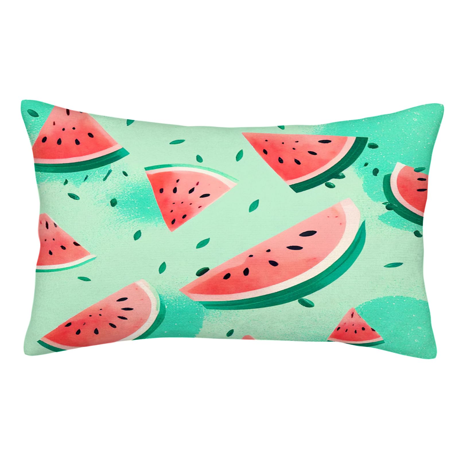 Green Watermelon Printed Throw Pillow Decorative Pillow for Sofa Chair Daybed 14x20
