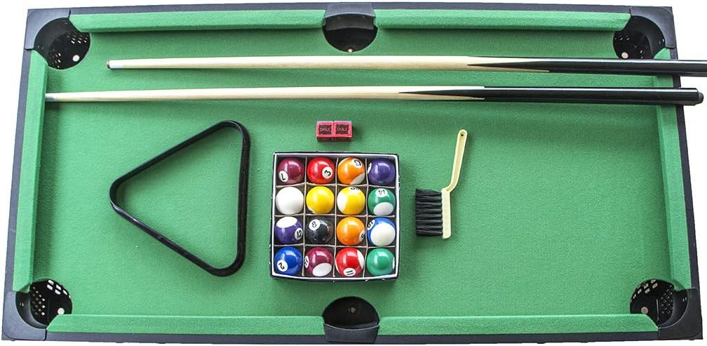 KAKIBLIN Mini Pool Table, 36 inch Tabletop Billiard Table Mini Portable Snooker Pool Game Set 36 × 18 × 7.9 inch Pool Table with Cues, Balls, Racking Triangle – Green Felt : Everything Else
