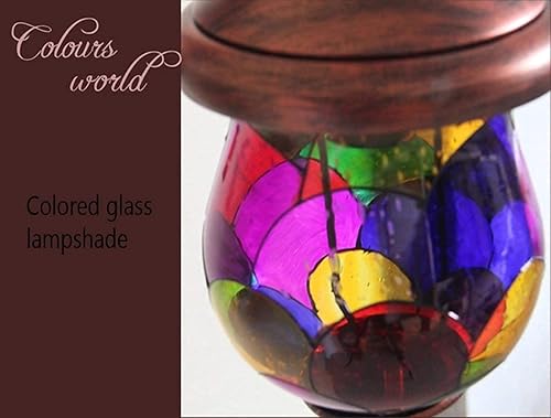 Miniatura 3 de Lámpara de pared Retro de Color nórdico, lámpara de mesa de noche creativa de vidrio Pintado a Mano, Estilo Chino cálido, Bronce Rojo B