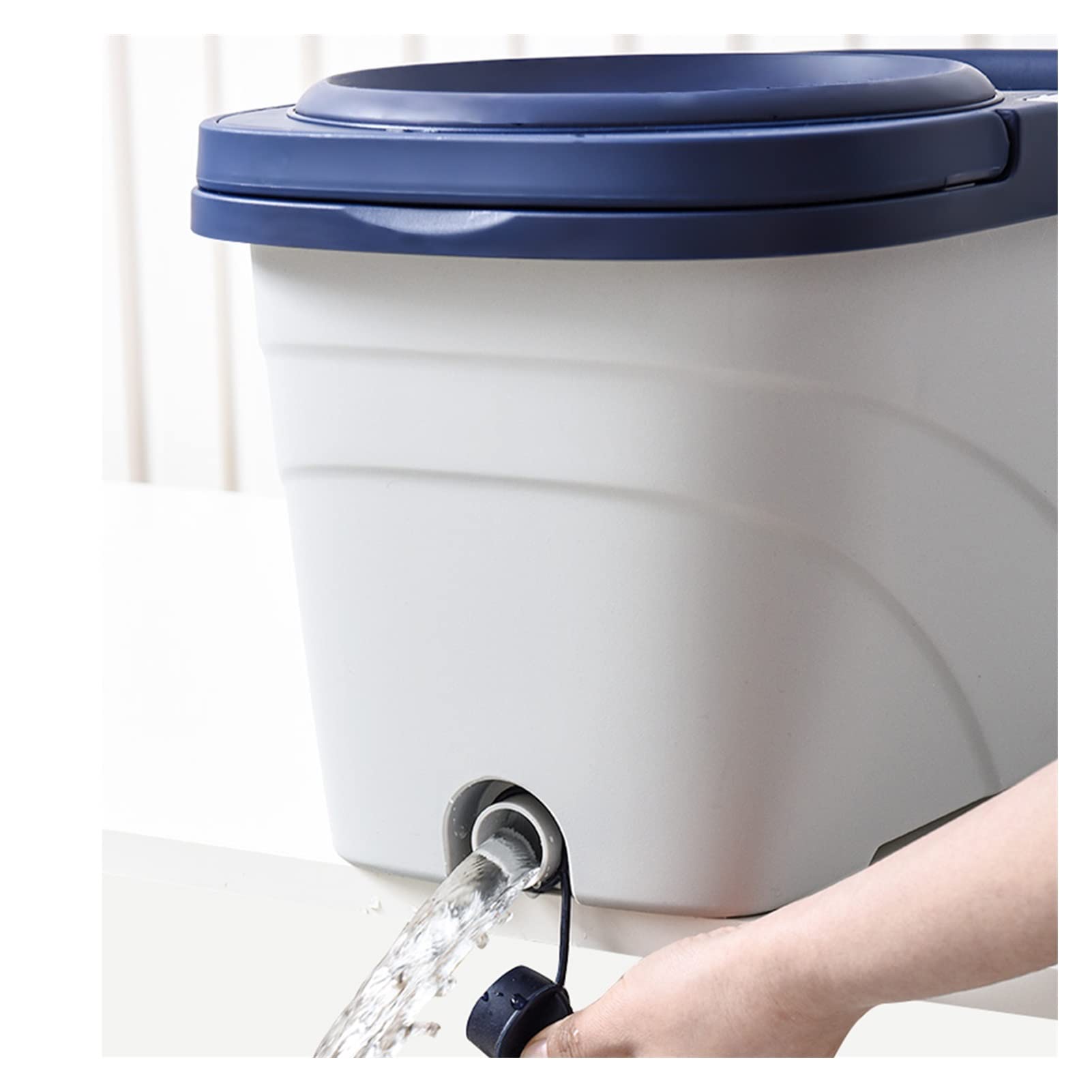 Juego de fregona y Cubo giratorios Sistema de trapeador y Cubo de Giro con 2 Cabezas de Microfibra MOP Auto retorciendo el Cubo de la fregona de Acero Inoxidable Fregonas de Microfibra (Color : B)