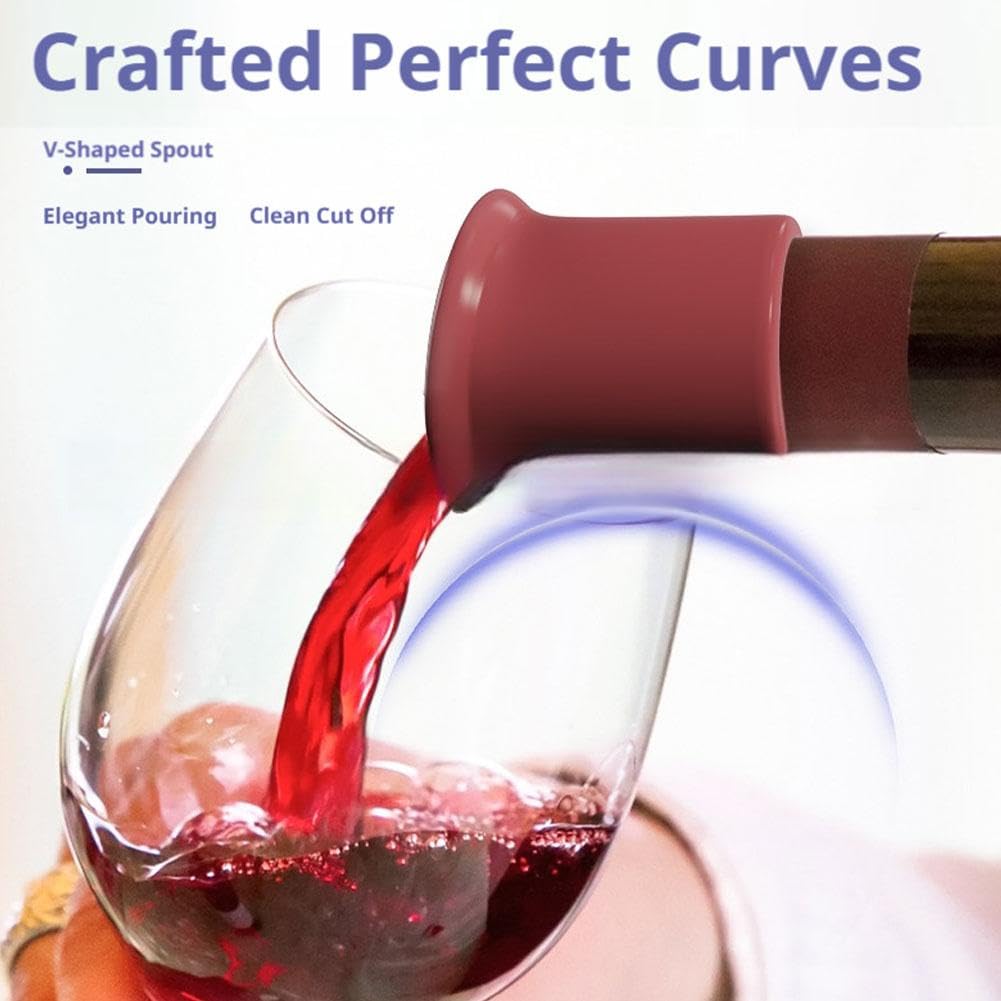 Tapón de vino de silicona para botellas, tapas de sellado reutilizables para mantener el vino fresco, tapón duradero para botella de vino con asa para uso doméstico, cerveza y champán