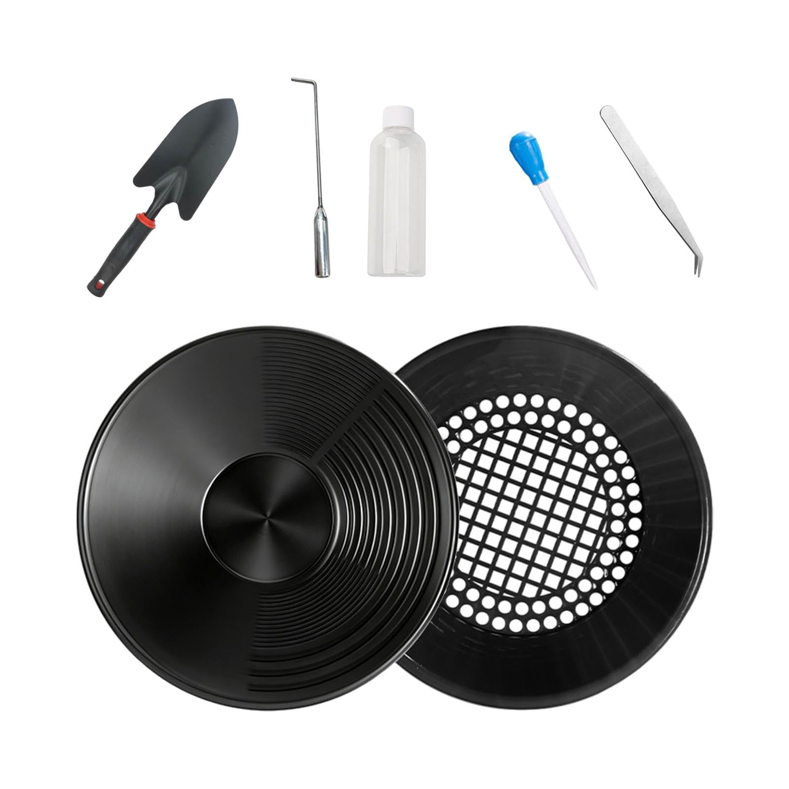 Gold Panning Kit Easier Mining Gold Prospecting Tools for Hobbists Beginners 7PCS Black|Consumer Electronics | Gadgets & Other Electronics | Metal Detector Accessories-image-36